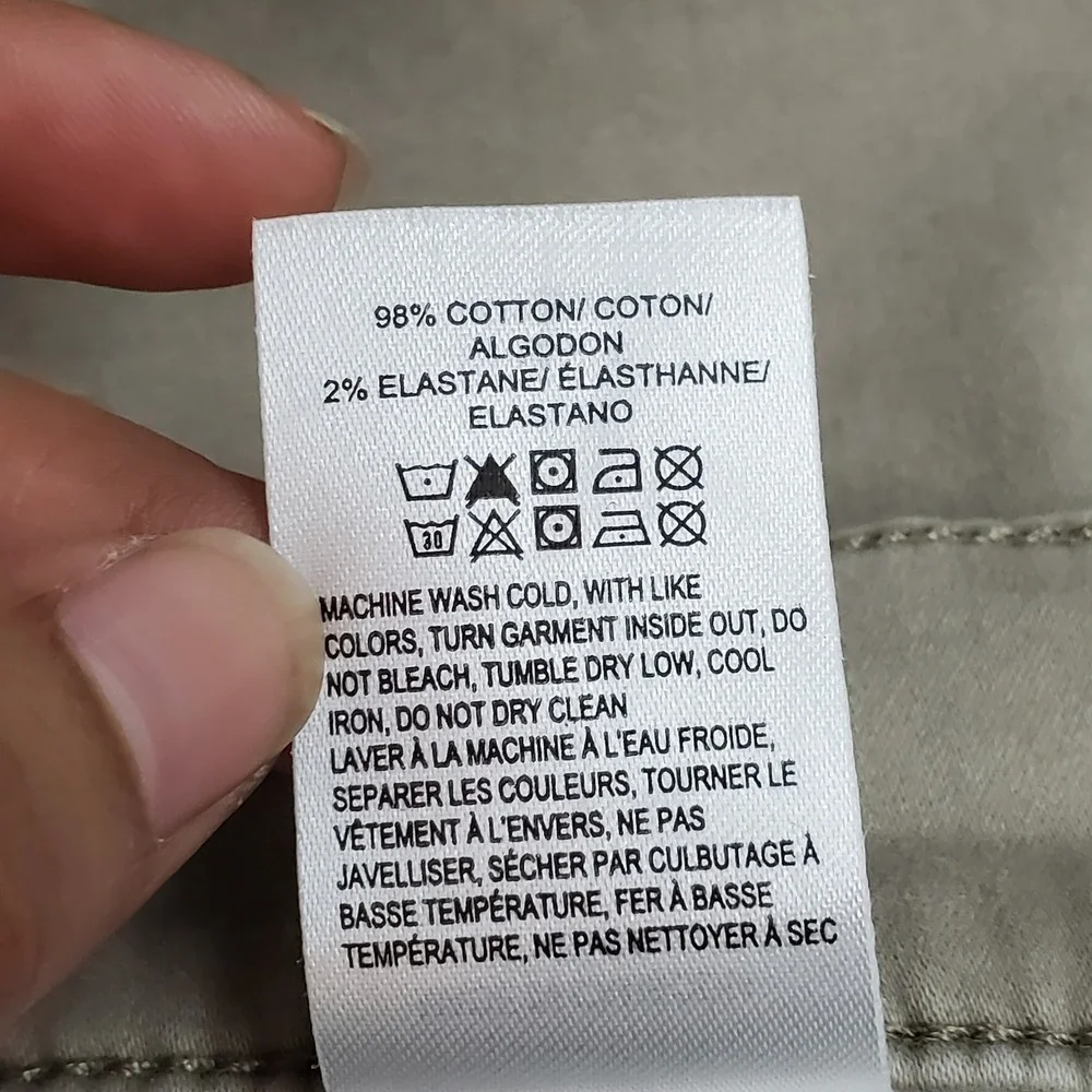 Lucky Brand Men Pants 38X30 Khaki Chino Twill 121 Slim Straight Button Zipper